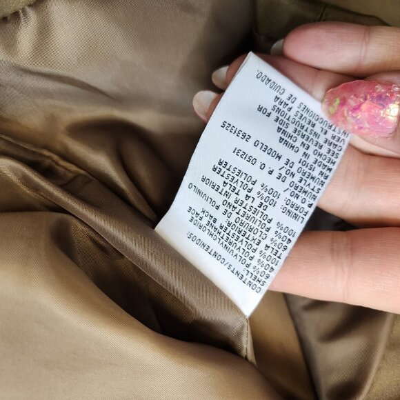 CS Signature Coat Jacket Sm Metallic Bronze Pockets Collar Vintage Old Money - Picture 7 of 8